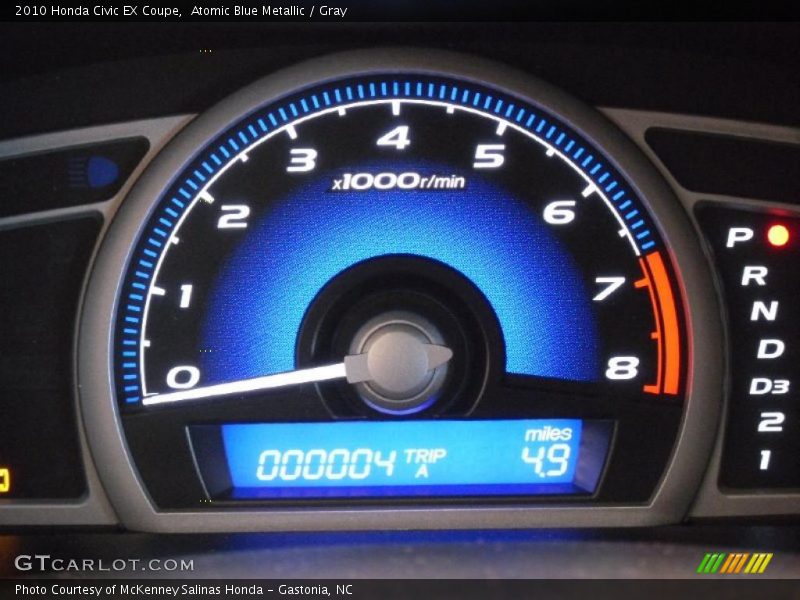 Atomic Blue Metallic / Gray 2010 Honda Civic EX Coupe