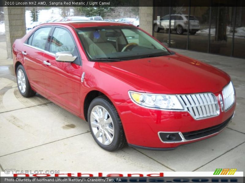 Sangria Red Metallic / Light Camel 2010 Lincoln MKZ AWD