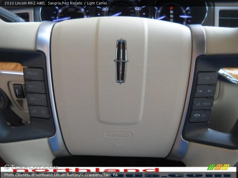 Sangria Red Metallic / Light Camel 2010 Lincoln MKZ AWD