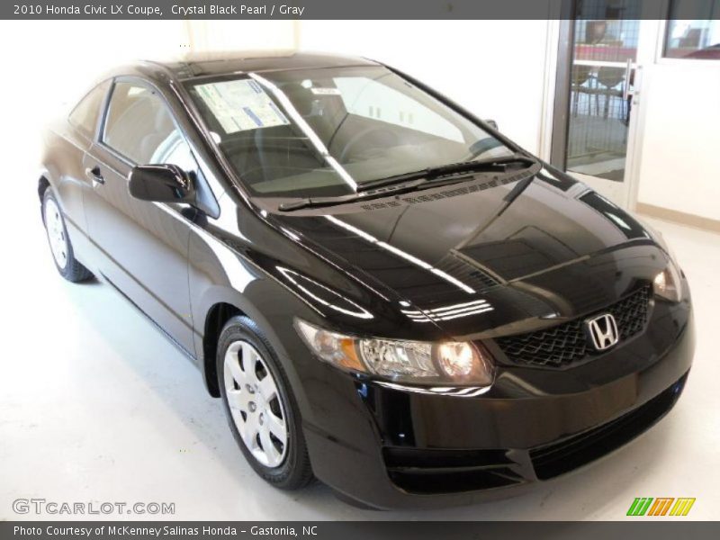 Crystal Black Pearl / Gray 2010 Honda Civic LX Coupe