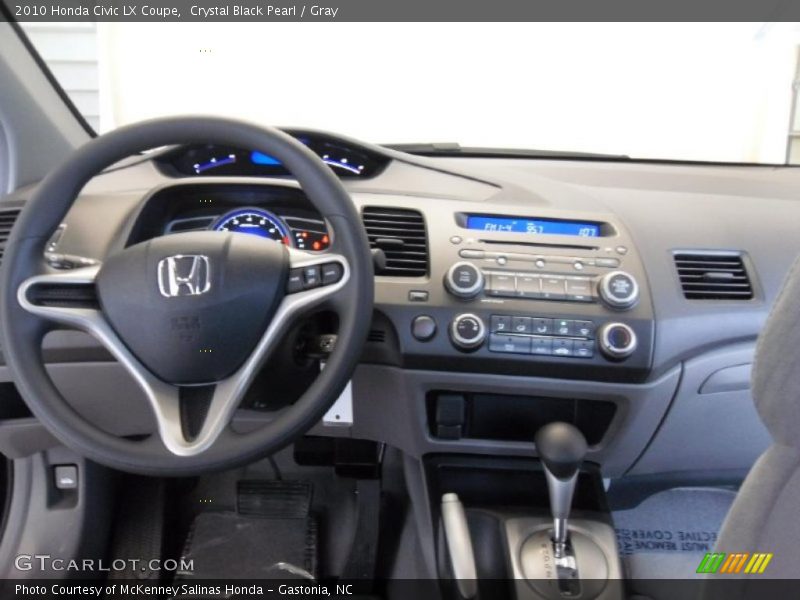 Crystal Black Pearl / Gray 2010 Honda Civic LX Coupe