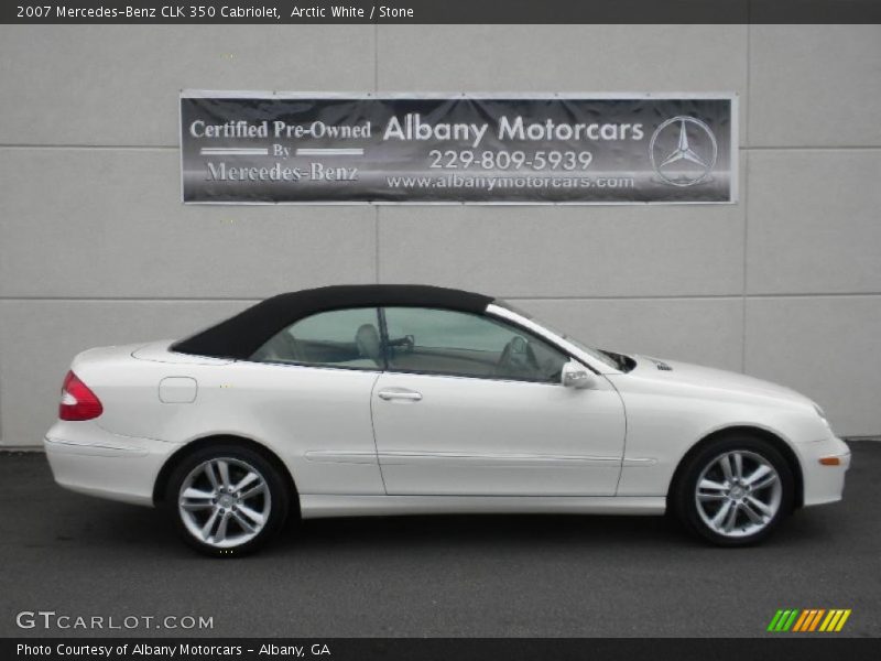 Arctic White / Stone 2007 Mercedes-Benz CLK 350 Cabriolet