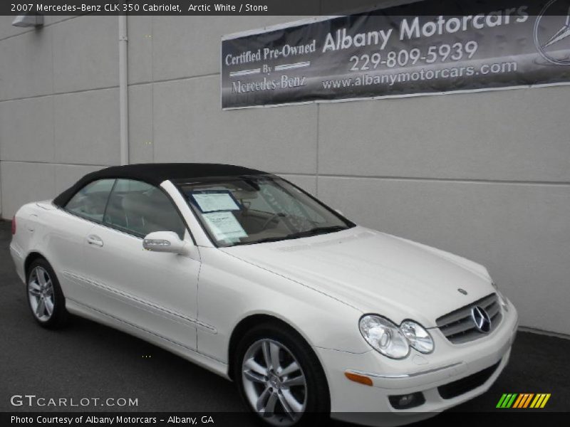 Arctic White / Stone 2007 Mercedes-Benz CLK 350 Cabriolet