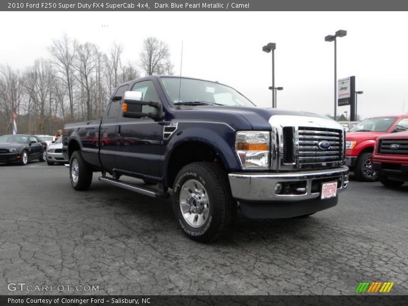 Dark Blue Pearl Metallic / Camel 2010 Ford F250 Super Duty FX4 SuperCab 4x4