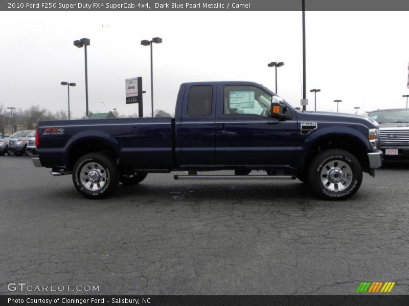 Dark Blue Pearl Metallic / Camel 2010 Ford F250 Super Duty FX4 SuperCab 4x4