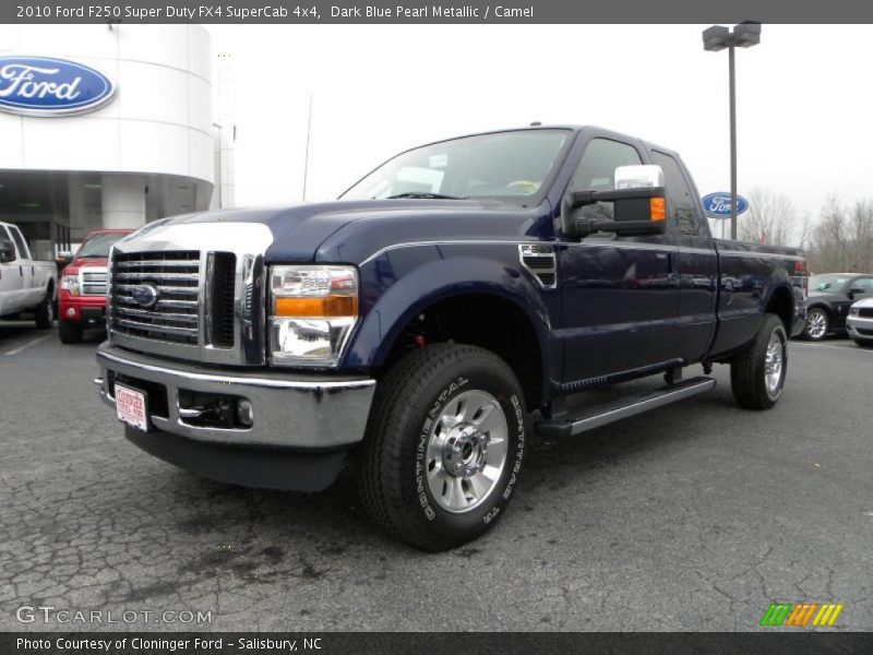 Dark Blue Pearl Metallic / Camel 2010 Ford F250 Super Duty FX4 SuperCab 4x4
