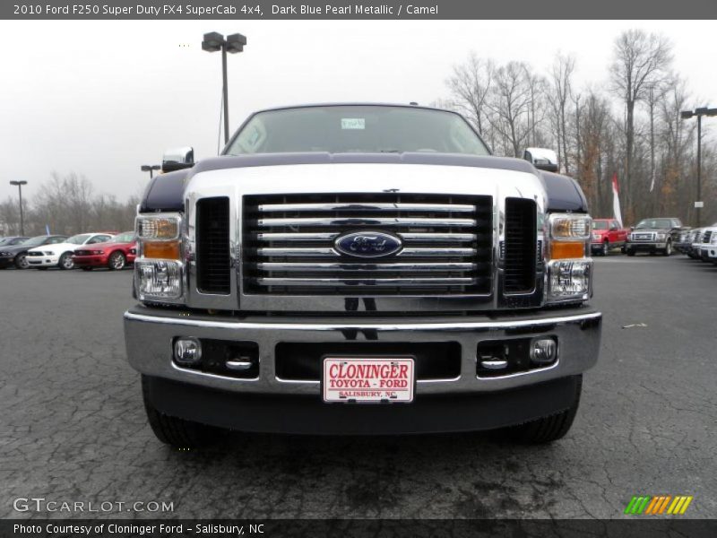 Dark Blue Pearl Metallic / Camel 2010 Ford F250 Super Duty FX4 SuperCab 4x4