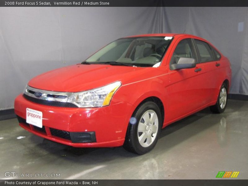 Vermillion Red / Medium Stone 2008 Ford Focus S Sedan