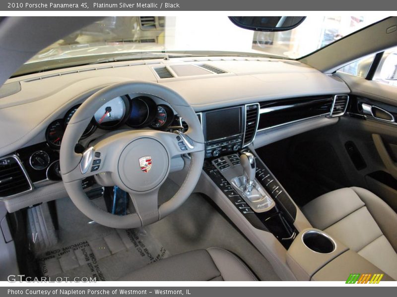 Platinum Silver Metallic / Black 2010 Porsche Panamera 4S