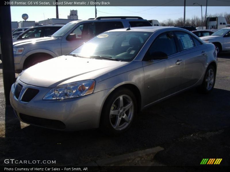 Liquid Silver Metallic / Ebony Black 2008 Pontiac G6 V6 Sedan