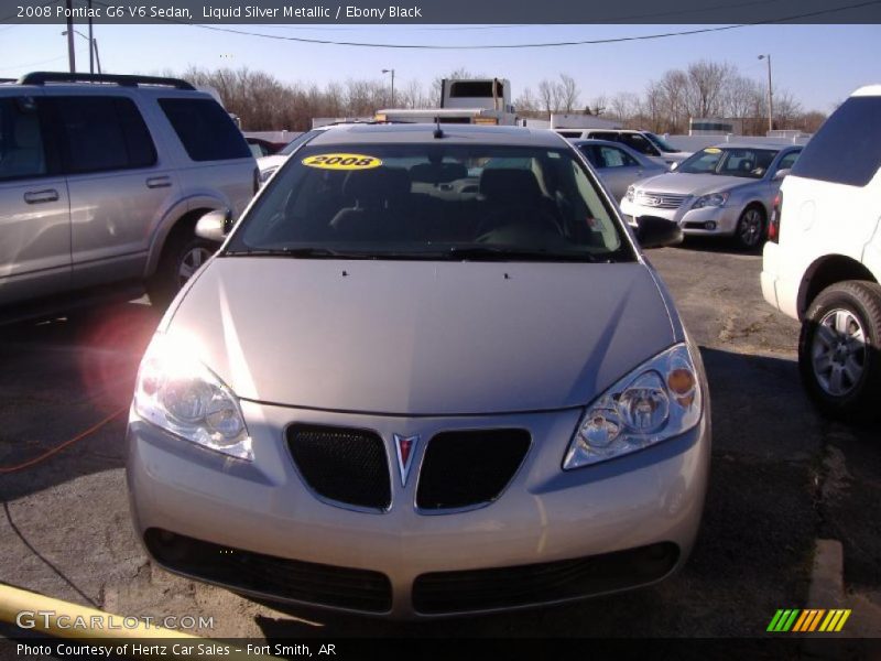 Liquid Silver Metallic / Ebony Black 2008 Pontiac G6 V6 Sedan