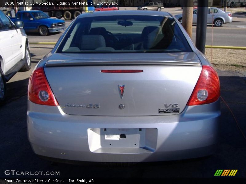 Liquid Silver Metallic / Ebony Black 2008 Pontiac G6 V6 Sedan