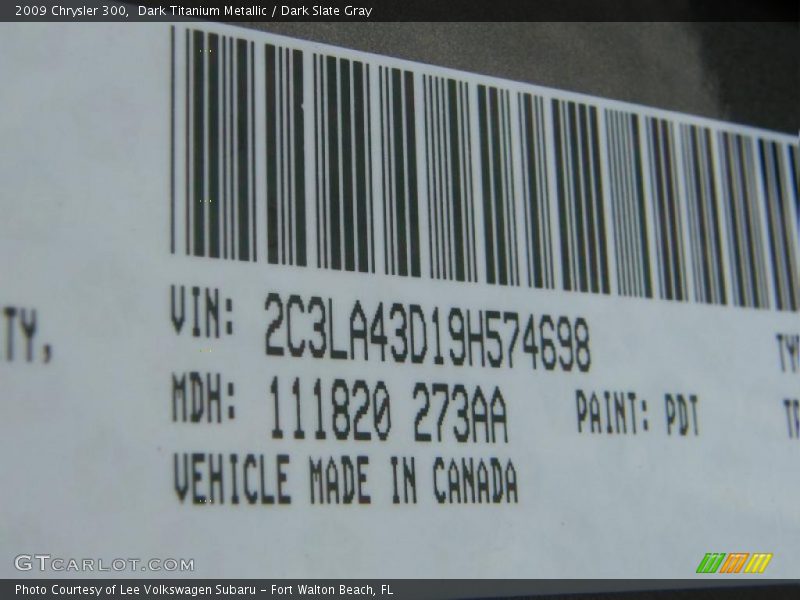 Dark Titanium Metallic / Dark Slate Gray 2009 Chrysler 300
