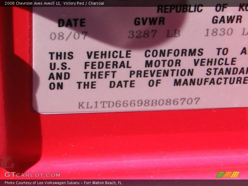 Victory Red / Charcoal 2008 Chevrolet Aveo Aveo5 LS