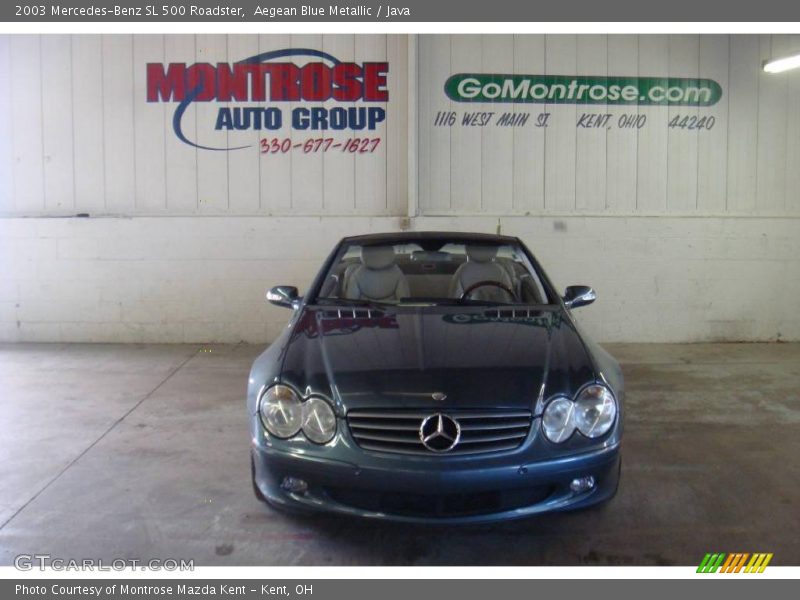 Aegean Blue Metallic / Java 2003 Mercedes-Benz SL 500 Roadster