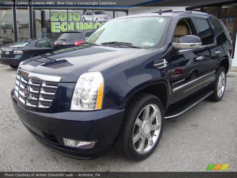 Blue Chip / Cocoa/Light Cashmere 2008 Cadillac Escalade AWD