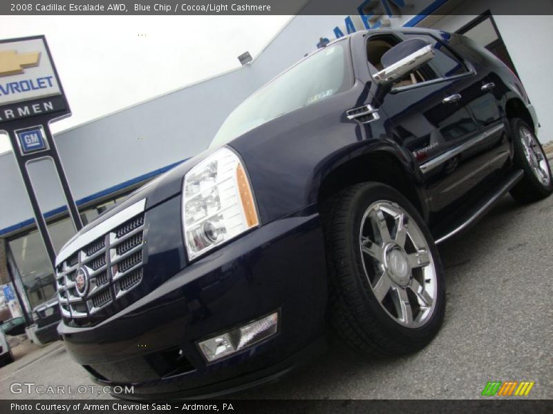 Blue Chip / Cocoa/Light Cashmere 2008 Cadillac Escalade AWD