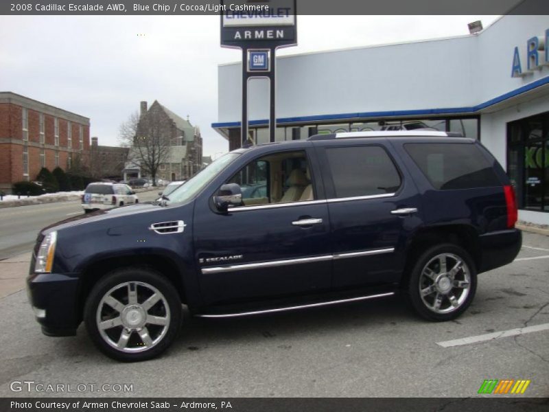 Blue Chip / Cocoa/Light Cashmere 2008 Cadillac Escalade AWD