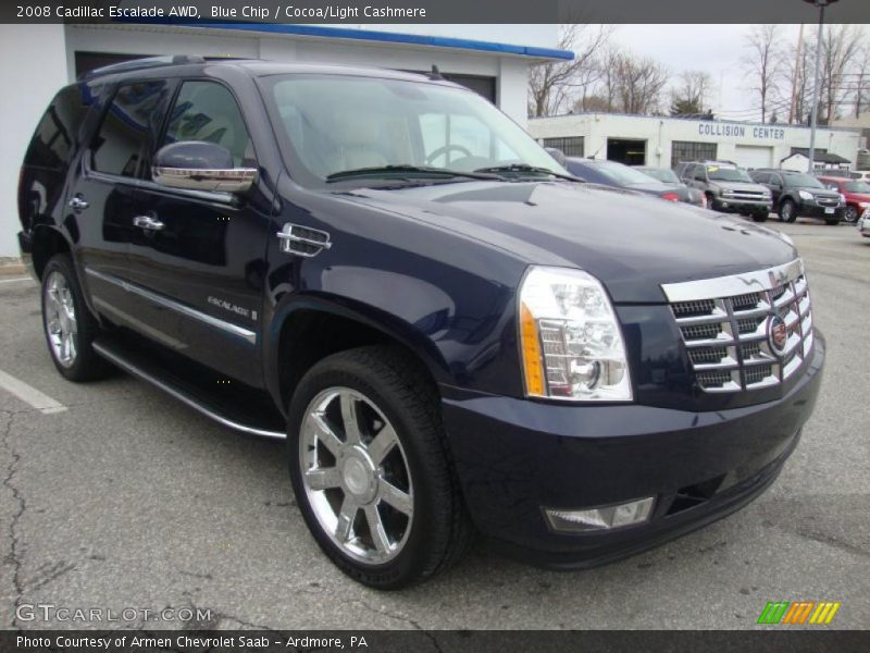 Blue Chip / Cocoa/Light Cashmere 2008 Cadillac Escalade AWD