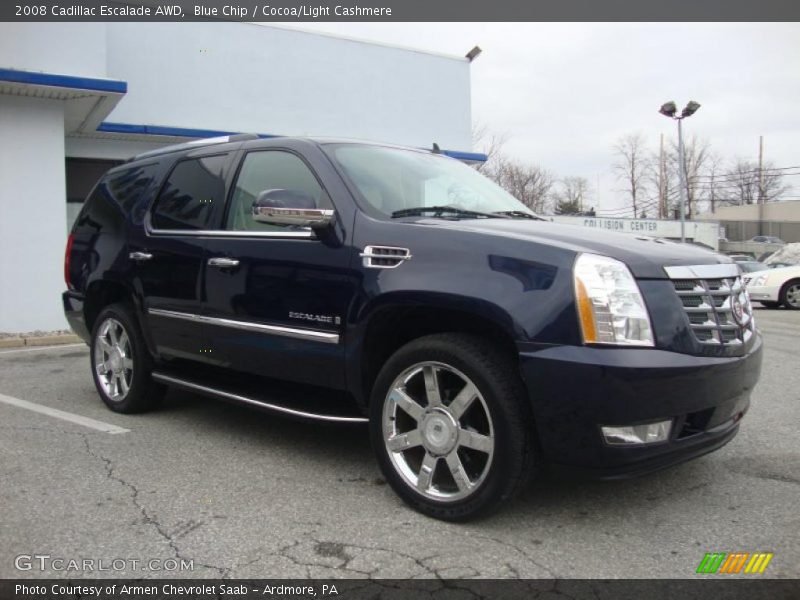 Blue Chip / Cocoa/Light Cashmere 2008 Cadillac Escalade AWD