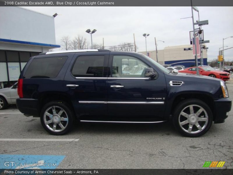 Blue Chip / Cocoa/Light Cashmere 2008 Cadillac Escalade AWD