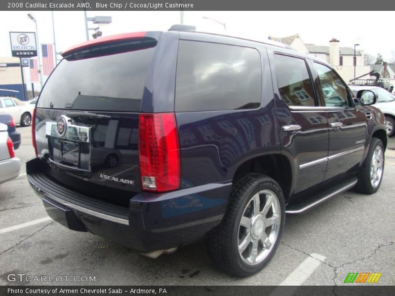 Blue Chip / Cocoa/Light Cashmere 2008 Cadillac Escalade AWD