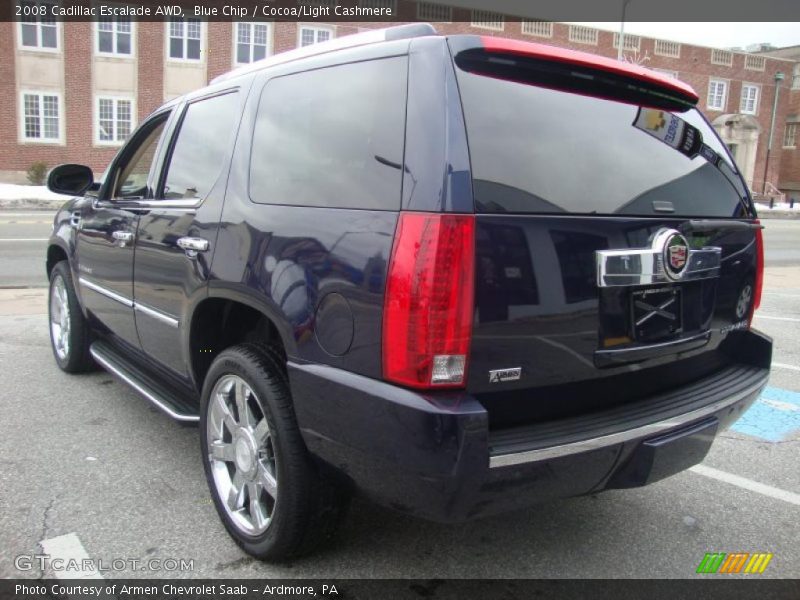 Blue Chip / Cocoa/Light Cashmere 2008 Cadillac Escalade AWD