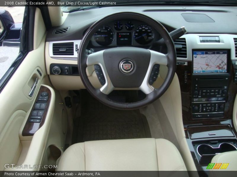 Blue Chip / Cocoa/Light Cashmere 2008 Cadillac Escalade AWD