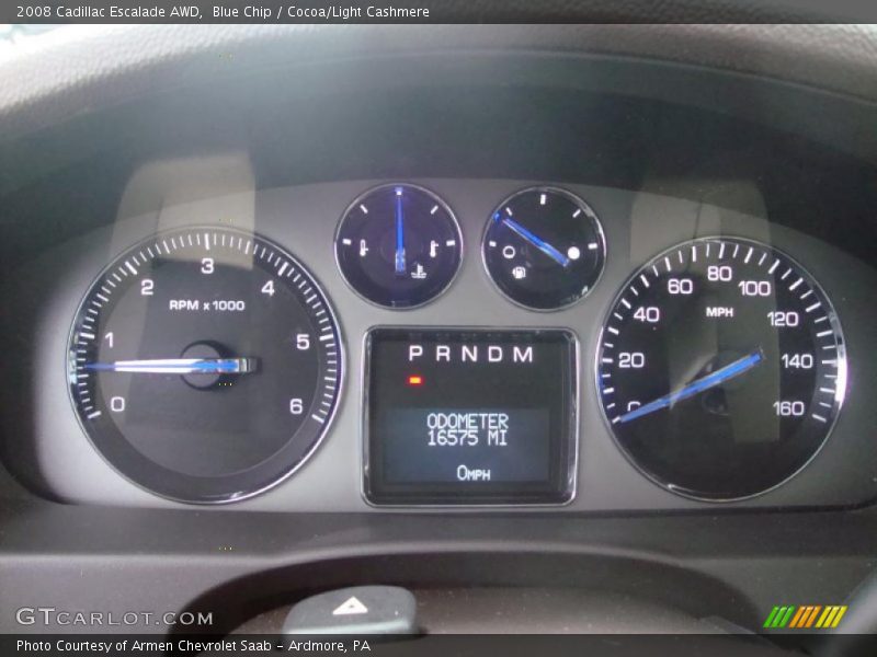 Blue Chip / Cocoa/Light Cashmere 2008 Cadillac Escalade AWD
