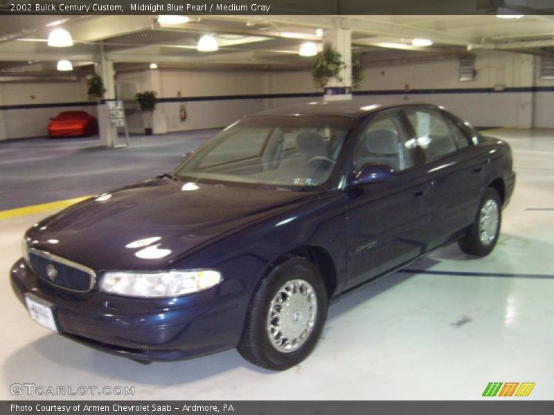 Midnight Blue Pearl / Medium Gray 2002 Buick Century Custom