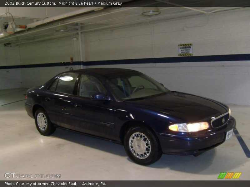 Midnight Blue Pearl / Medium Gray 2002 Buick Century Custom