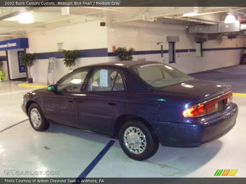 Midnight Blue Pearl / Medium Gray 2002 Buick Century Custom