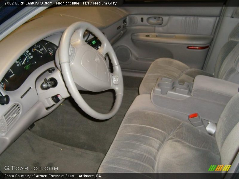 Midnight Blue Pearl / Medium Gray 2002 Buick Century Custom