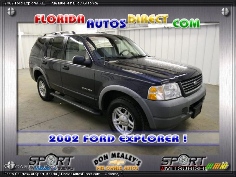 True Blue Metallic / Graphite 2002 Ford Explorer XLS