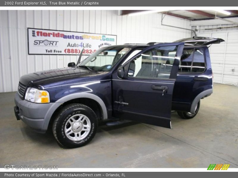 True Blue Metallic / Graphite 2002 Ford Explorer XLS