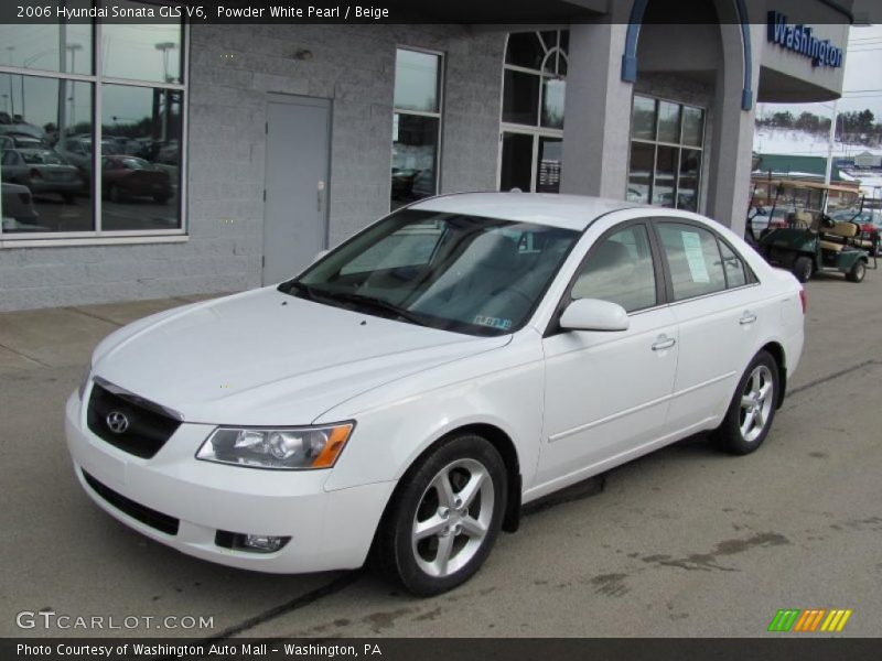 Powder White Pearl / Beige 2006 Hyundai Sonata GLS V6