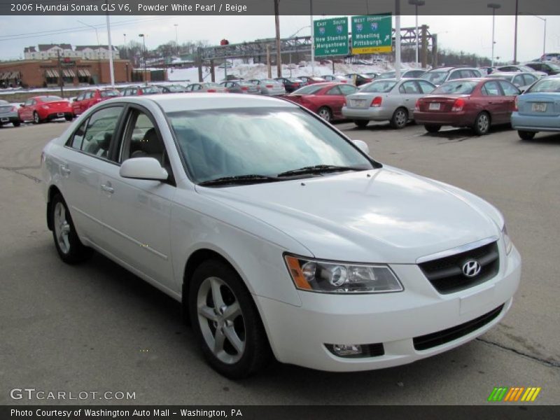 Powder White Pearl / Beige 2006 Hyundai Sonata GLS V6