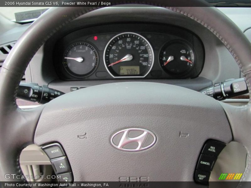 Powder White Pearl / Beige 2006 Hyundai Sonata GLS V6