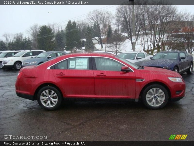 Red Candy Metallic / Charcoal Black 2010 Ford Taurus SEL