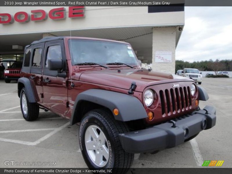 Red Rock Crystal Pearl / Dark Slate Gray/Medium Slate Gray 2010 Jeep Wrangler Unlimited Sport