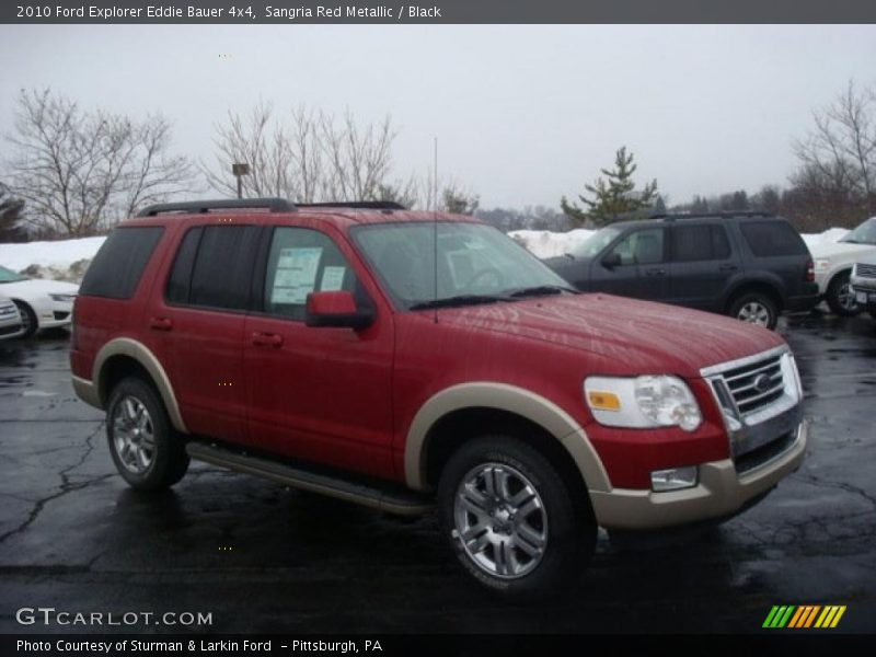 Sangria Red Metallic / Black 2010 Ford Explorer Eddie Bauer 4x4