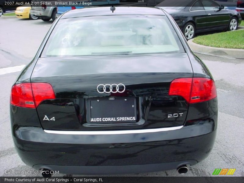 Brilliant Black / Beige 2007 Audi A4 2.0T Sedan