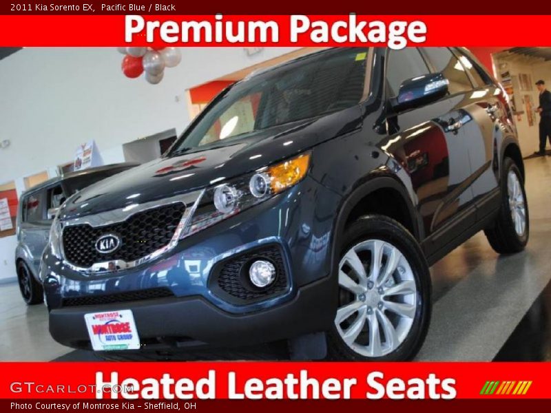 Pacific Blue / Black 2011 Kia Sorento EX