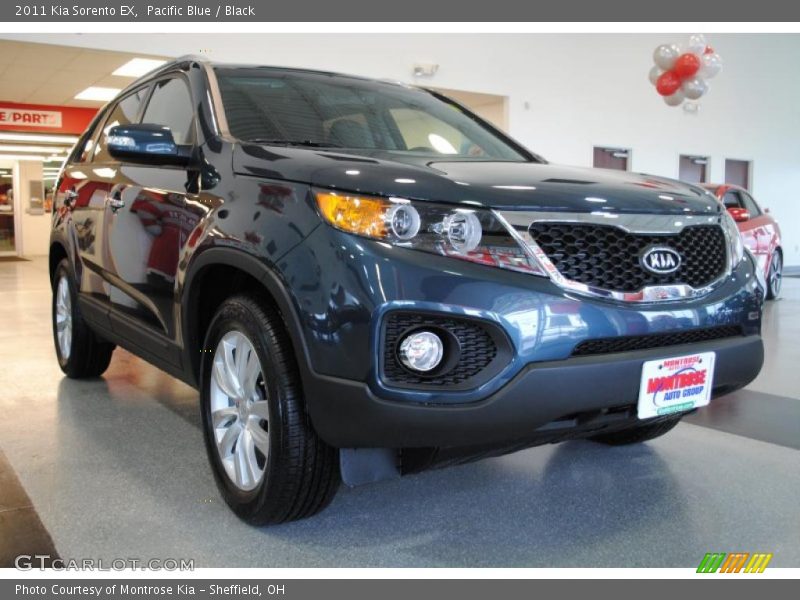 Pacific Blue / Black 2011 Kia Sorento EX