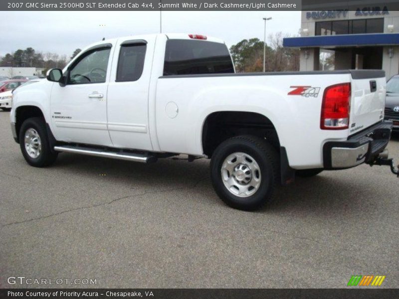 Summit White / Dark Cashmere/Light Cashmere 2007 GMC Sierra 2500HD SLT Extended Cab 4x4