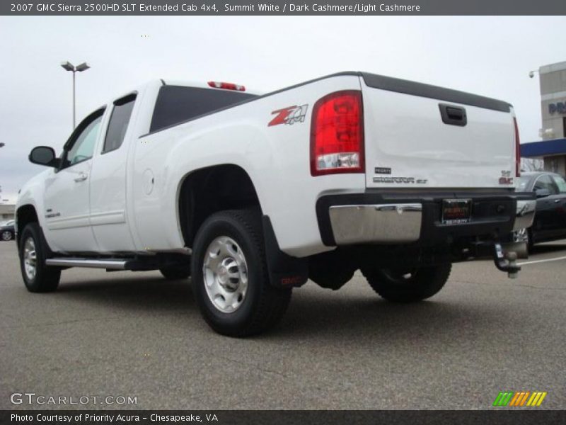 Summit White / Dark Cashmere/Light Cashmere 2007 GMC Sierra 2500HD SLT Extended Cab 4x4