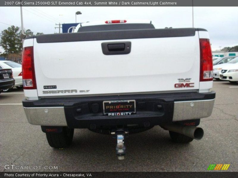 Summit White / Dark Cashmere/Light Cashmere 2007 GMC Sierra 2500HD SLT Extended Cab 4x4