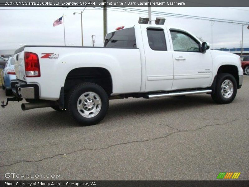 Summit White / Dark Cashmere/Light Cashmere 2007 GMC Sierra 2500HD SLT Extended Cab 4x4