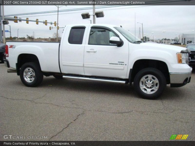 Summit White / Dark Cashmere/Light Cashmere 2007 GMC Sierra 2500HD SLT Extended Cab 4x4