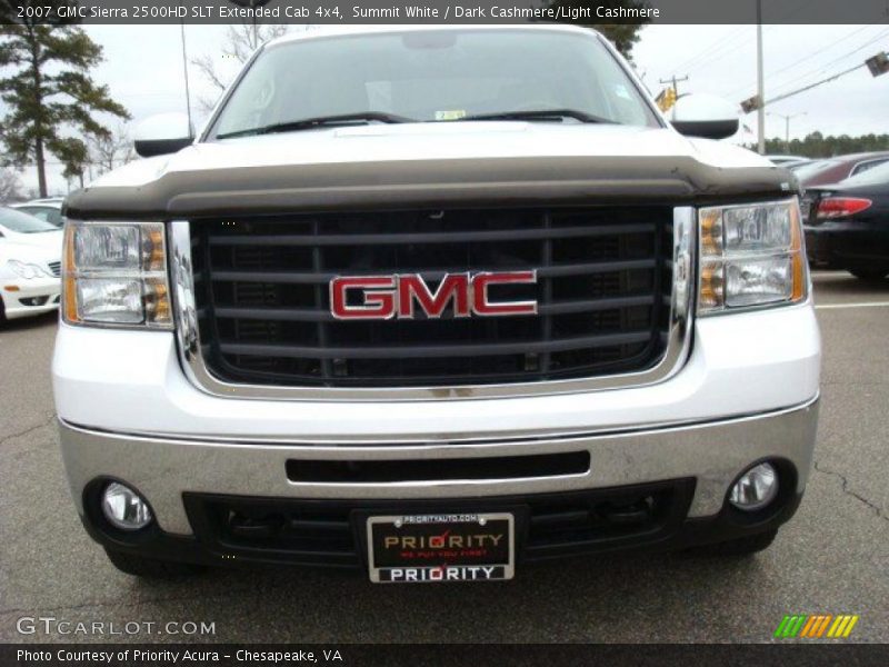 Summit White / Dark Cashmere/Light Cashmere 2007 GMC Sierra 2500HD SLT Extended Cab 4x4
